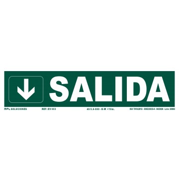 Señal: Salida Con Flecha Abajo (Estrecha)