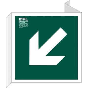 Banderola Cuadrada: Flecha izquierda abajo