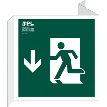 Banderola Cuadrada: Salida Puerta Abajo Izquierda