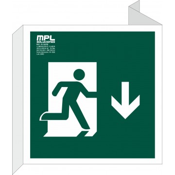 Banderola Cuadrada: Salida Puerta Abajo Derecha