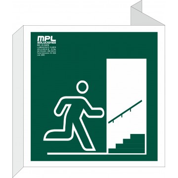 Banderola Cuadrada: Salida Escalera Derecha
