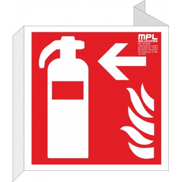 Banderola cuadrada: Extintor de incendios izquierda