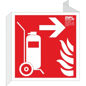 Banderola cuadrada: Carro extintor derecha