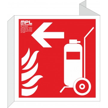 Banderola cuadrada: Carro extintor izquierda