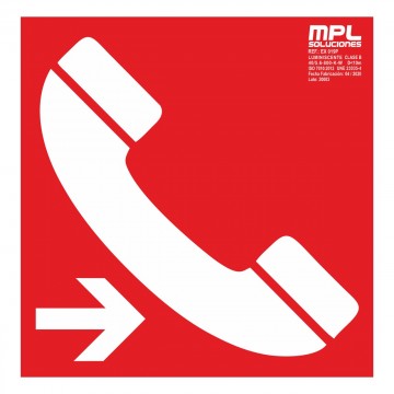 Señal cuadrada: Teléfono de emergencia derecha