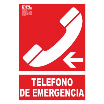 Señal: Teléfono de emergencia izquierda