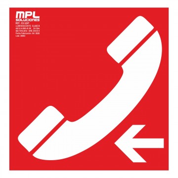 Señal cuadrada: Teléfono de emergencia izquierda