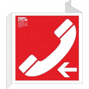 Banderola cuadrada: Teléfono de emergencia izquierda