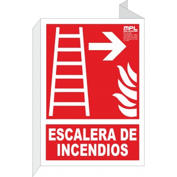 Banderola: Escalera de emergencia derecha
