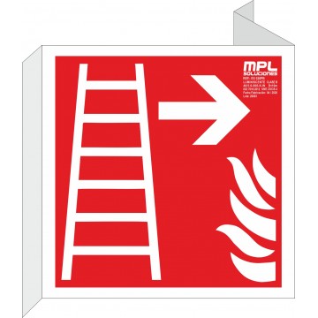Banderola cuadrada: Escalera de emergencia derecha
