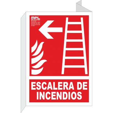 Banderola: Escalera de emergencia izquierda