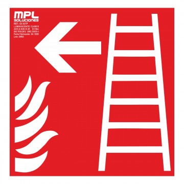 Señal cuadrada: Escalera de emergencia izquierda