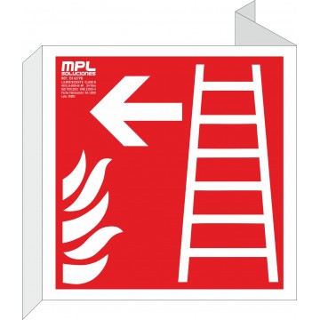 Banderola cuadrada: Escalera de emergencia izquierda