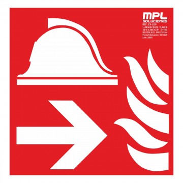 Señal cuadrada: Equipo y conjunto de lucha contra incendios derecha