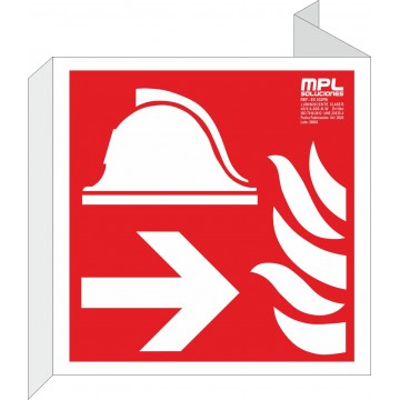 Banderola cuadrada: Equipo y conjunto de lucha contra incendios derecha