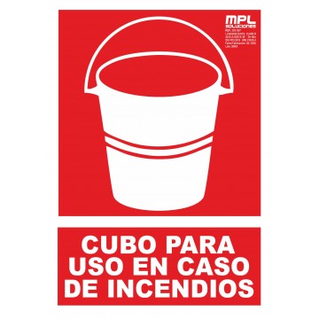 Señal: Cubo para uso en caso de incendios