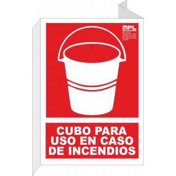 Banderola: Cubo para uso en caso de incendios