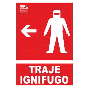 Señal: Traje ignífugo izquierda