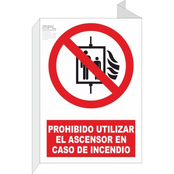Banderola: Prohibido Utilizar El Ascensor En Caso De Incendio
