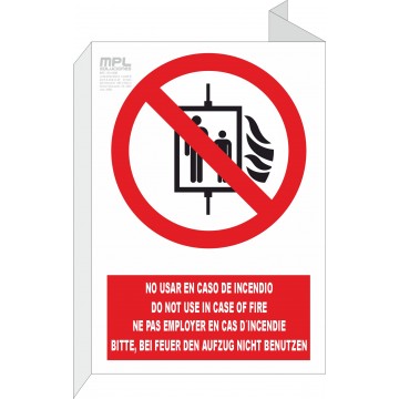 Banderola: No Utilizar El Ascensor En Varios Idiomas