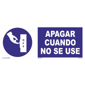 Señal: Obligación apagar cuando no se use