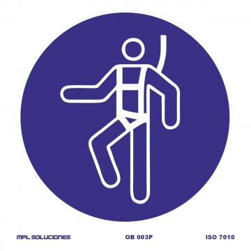 Señal: Uso obligatorio de arnés de seguridad