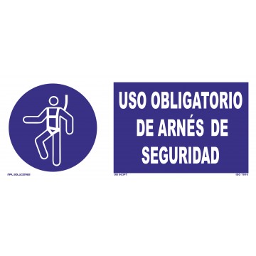 Señal: Uso obligatorio de arnés de seguridad