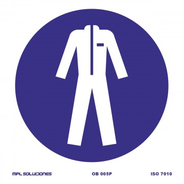 Señal: Uso obligatorio ropa protectora