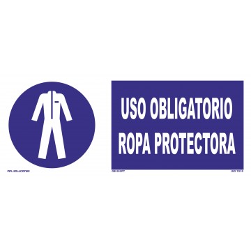 Señal: Uso obligatorio ropa protectora
