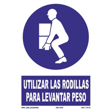 Señal: Doblar las rodillas para levantar peso