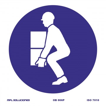 Señal: Doblar las rodillas para levantar peso