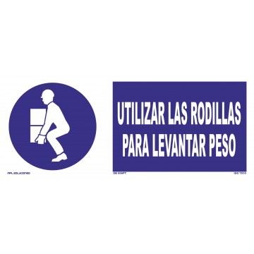 Señal: Doblar las rodillas para levantar peso