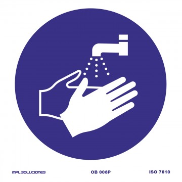 Señal: Obligatorio lavarse las manos