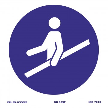 Señal: obligatorio utilizar el pasamanos