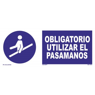 Señal: obligatorio utilizar el pasamanos