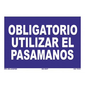Señal: Obligatorio utilizar el pasamanos