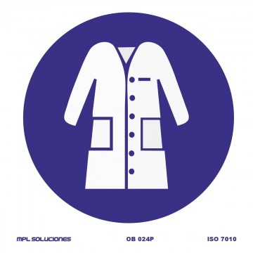 Señal: Uso obligatorio de bata