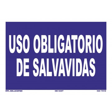 Señal: Uso obligatorio de salvavidas