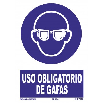 Señal: Uso obligatorio de gafas
