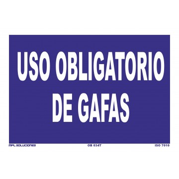 Señal: Uso obligatorio de gafas