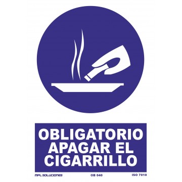 Señal: Obligatorio apagar el cigarrillo