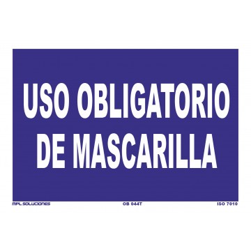 Señal: Uso obligatorio de mascarilla