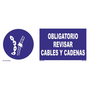 Señal: Obligatorio revisar cables y cadenas