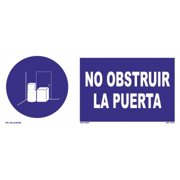 Señal: No obstruir la puerta