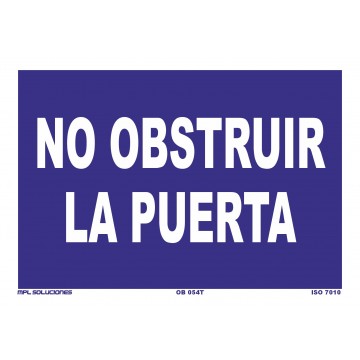 Señal: No obstruir la puerta