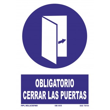 Señal: Obligatorio cerrar las puertas