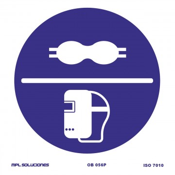 Señal: Uso obligatorio de gafas o pantalla