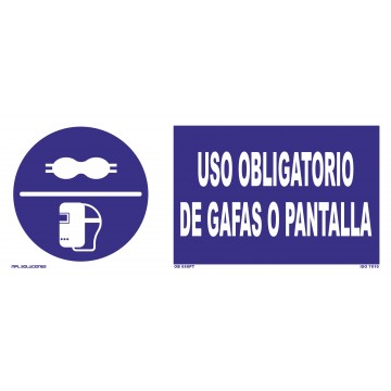 Señal: Uso obligatorio de gafas o pantalla