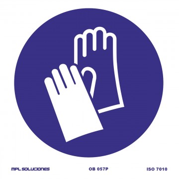 Señal: Uso obligatorio de guantes