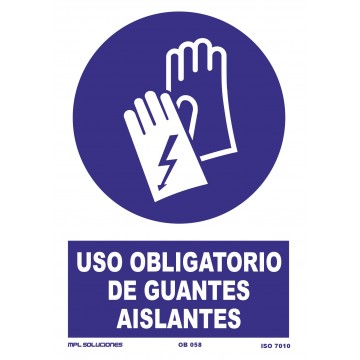Señal: Uso obligatorio de guantes aislantes